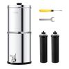 Gravity-fed Water Filter System, 2.25G 304 Stainless-Steel Countertop System, Water Filtration System, Reduces Lead and up to 99% of Chlorine