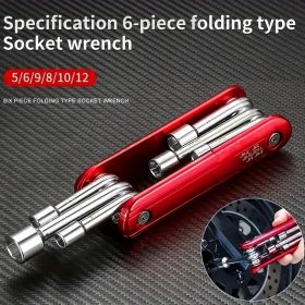 "Mini Survival Wrench â€“ Outdoor/Gear Repair Tool with Interchangeable Sockets"