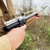 "High-Power Metal Slingshot â€“ Black Ergonomic Handle, Precision Trigger for Hunting, Jungle Expeditions & Outdoor Survival Gear"