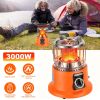 3000W 2 in 1 Portable Propane Heater Stove Portable Propane Heater Outdoor gas Stove with Pot Stand Gas Pipe for Camping Ice Fishing Patio RV