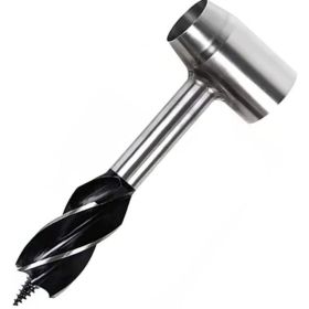 Outdoor Camping Survival Drilling Chopping Wood Tools (Color: Brown, Drill Length: 6.29 in)