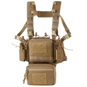 Adjustable & Detachable Tactical Chest Rig (Color: Tan)
